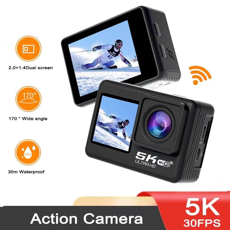 Dual Screen Small Wifi 5K Action Camera 4k+ for Vlogging